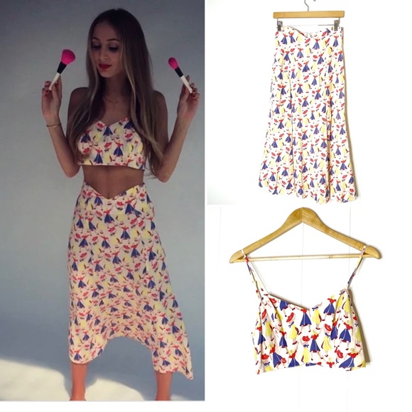 Reformation Dresses & Skirts - Reformation | Dancing Ladies Skirt Crop Top Set S
